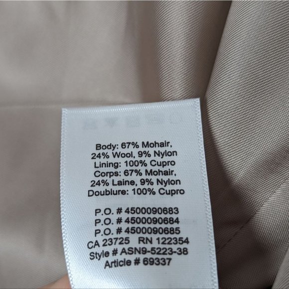 1-01 BABATON Markosian Coat Mohair Wool Midi Myth Cream Aritzia - Picture 16 of 16